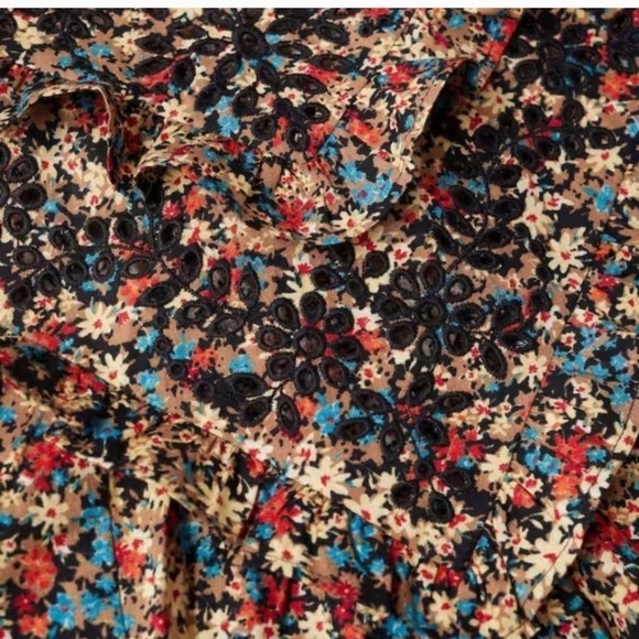 Nwt Mango floral print embroidered dress - Picture 5 of 10